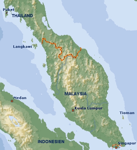 Karte Yachtcharter Malaysia